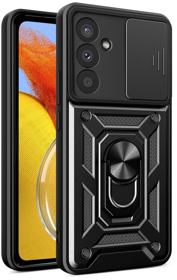 Hurtel Hybrid Armor Camshield dėklas skirtas Samsung Galaxy A37 – juodos spalvos