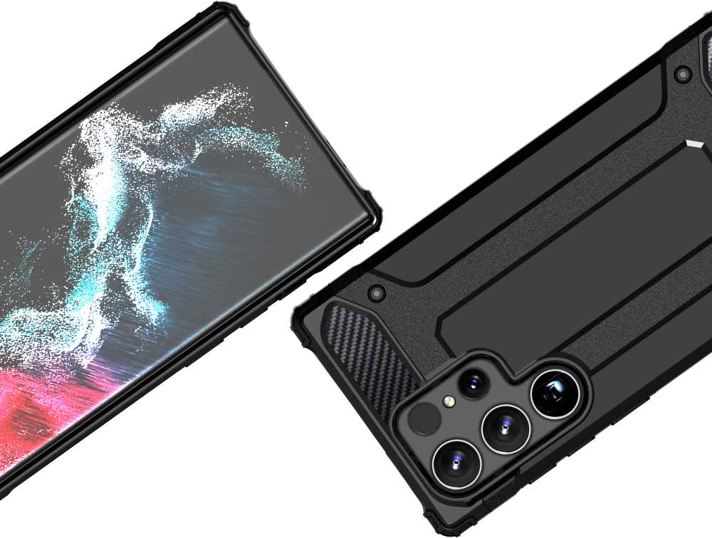 Hurtel Dėklas šarvuotas sustiprintas Samsung Galaxy S24 Ultra Hybrid Armor juoda