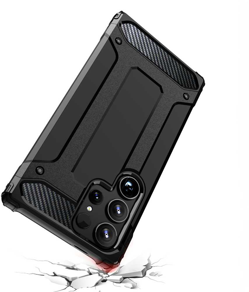 Hurtel Dėklas šarvuotas sustiprintas Samsung Galaxy S24 Ultra Hybrid Armor juoda