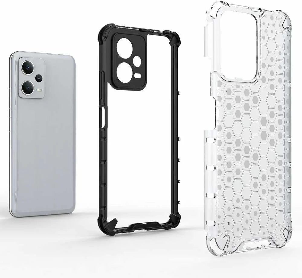Hurtel Dėklas šarvuotas hibridinis dėklas, skirtas Xiaomi Redmi Note 12 5G / Poco X5 5G Honeycomb juoda