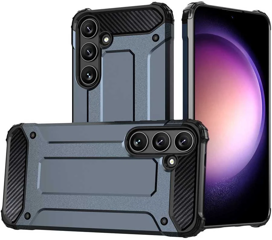 Hurtel Hybrid Armor Samsung Galaxy S25 dėklas telefonui mėlynos spalvos