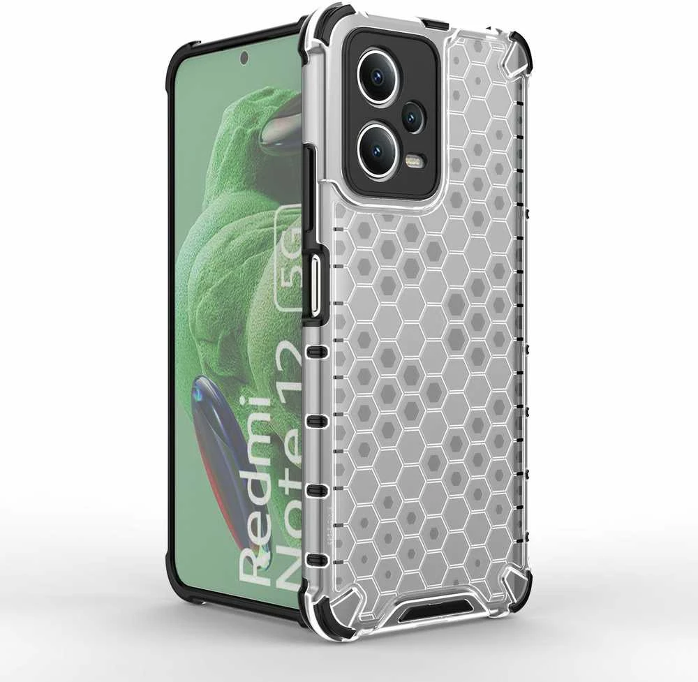 Hurtel Dėklas šarvuotas hibridinis dėklas, skirtas Xiaomi Redmi Note 12 5G / Poco X5 5G Honeycomb juoda