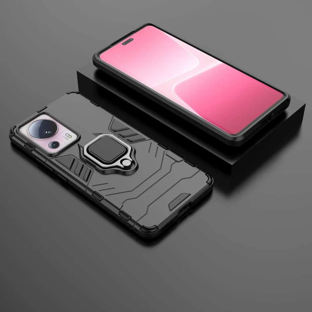 Hurtel Dėklas Armored Case for Xiaomi 13 Lite Magnetic Holder Ring Armor juoda