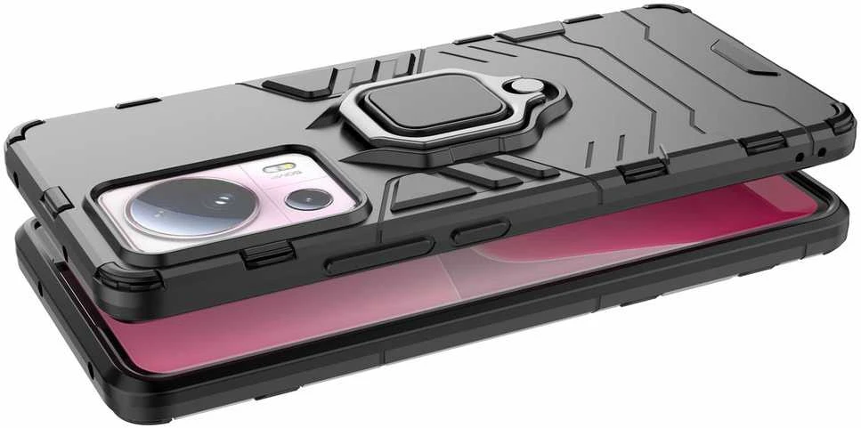 Hurtel Dėklas Armored Case for Xiaomi 13 Lite Magnetic Holder Ring Armor juoda