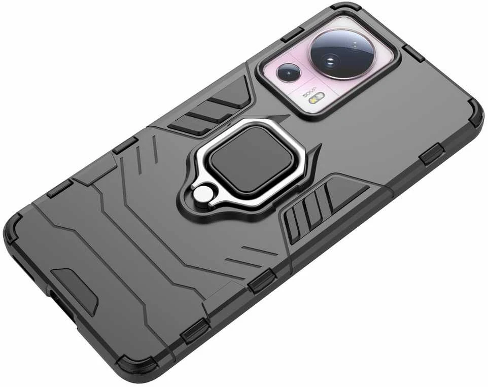 Hurtel Dėklas Armored Case for Xiaomi 13 Lite Magnetic Holder Ring Armor juoda