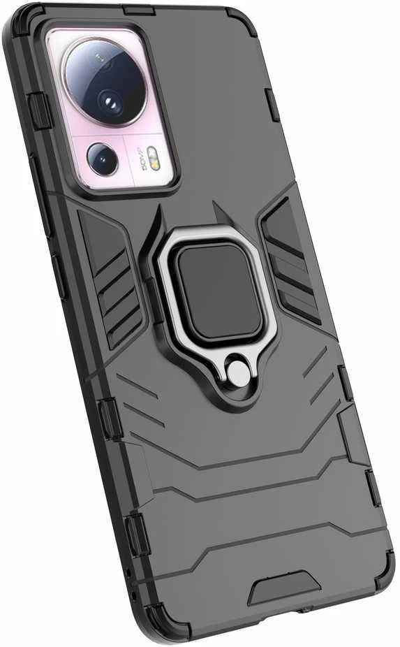 Hurtel Dėklas Armored Case for Xiaomi 13 Lite Magnetic Holder Ring Armor juoda