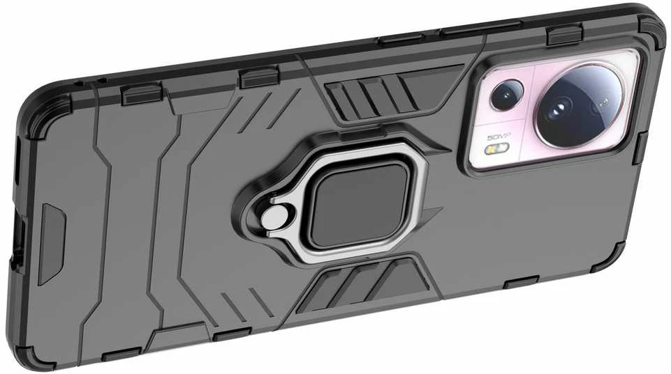 Hurtel Dėklas Armored Case for Xiaomi 13 Lite Magnetic Holder Ring Armor juoda
