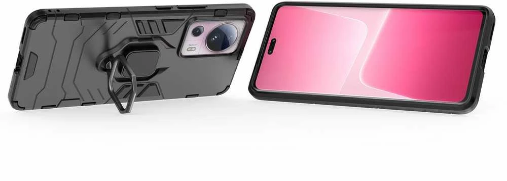 Hurtel Dėklas Armored Case for Xiaomi 13 Lite Magnetic Holder Ring Armor juoda