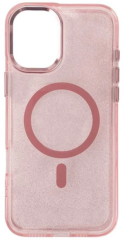 Hurtel Glitter dėklas su MagSafe skirtas Apple iPhone 16e – rožinės spalvos