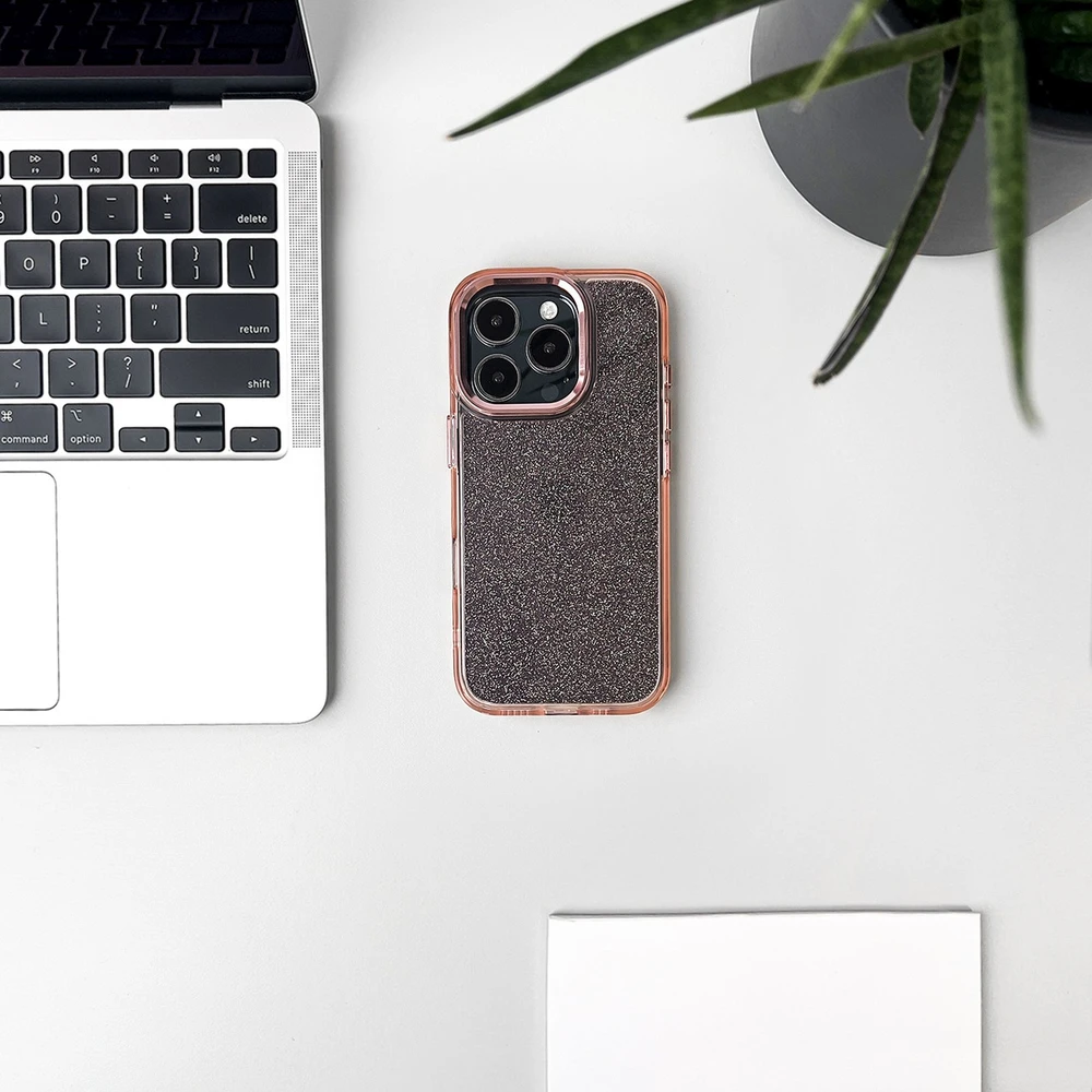 Hurtel Glitter Apple iPhone 16 – dėklas telefonui rožinės spalvos
