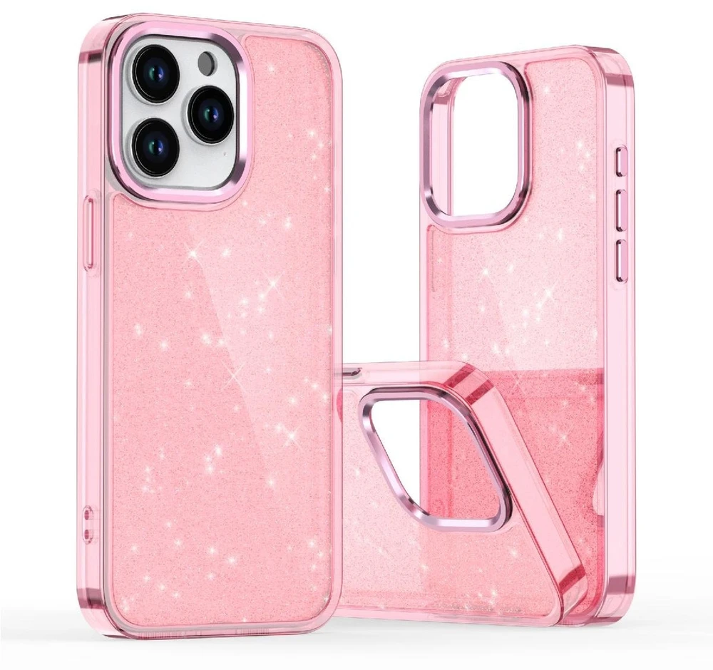 Hurtel Glitter Apple iPhone 16 – dėklas telefonui rožinės spalvos