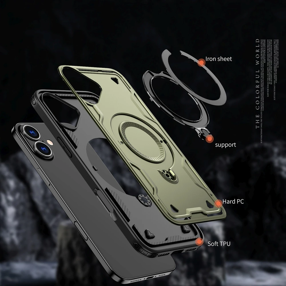 Hurtel Hybrid Armor Trendy MagSafe Apple iPhone 16 – dėklas telefonui žalios spalvos