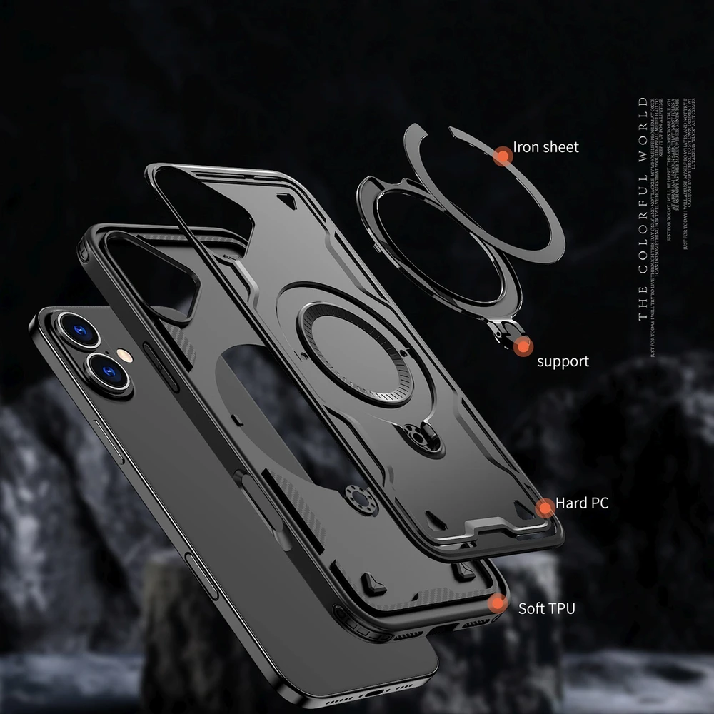 Hurtel Hybrid Armor Trendy MagSafe Apple iPhone 16 – dėklas telefonui juodos spalvos