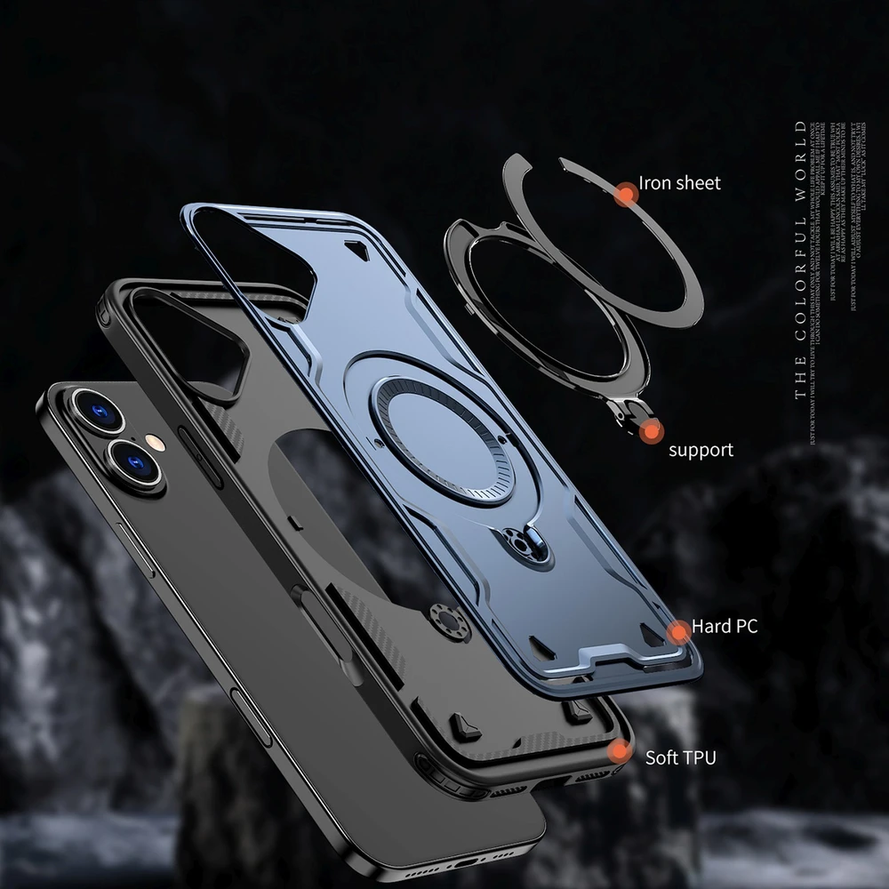 Hurtel Hybrid Armor Trendy MagSafe Apple iPhone 16 – dėklas teleofnui mėlynos spalvos