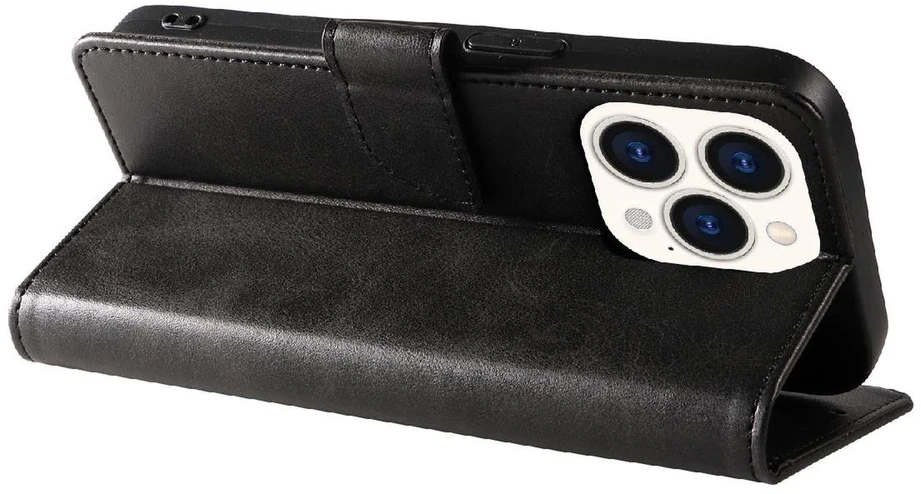 Hurtel Leather Book Apple iPhone 16 – dėklas telefonui juodos spalvos