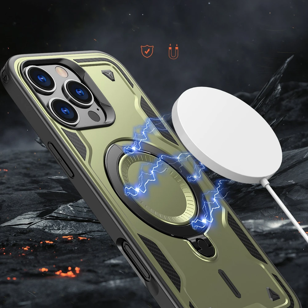 Hurtel Hybrid Armor Trendy MagSafe Apple iPhone 16 Pro – dėklas telefonui žalios spalvos
