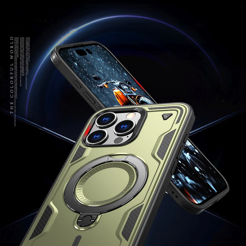 Hurtel Hybrid Armor Trendy MagSafe Apple iPhone 16 Pro – dėklas telefonui žalios spalvos