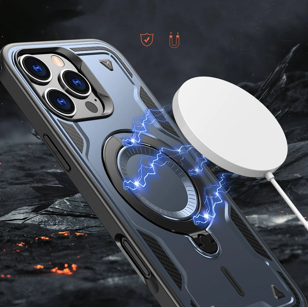 Hurtel Hybrid Armor Trendy MagSafe Apple iPhone 16 Pro Max – dėklas teleofnui mėlynos spalvos