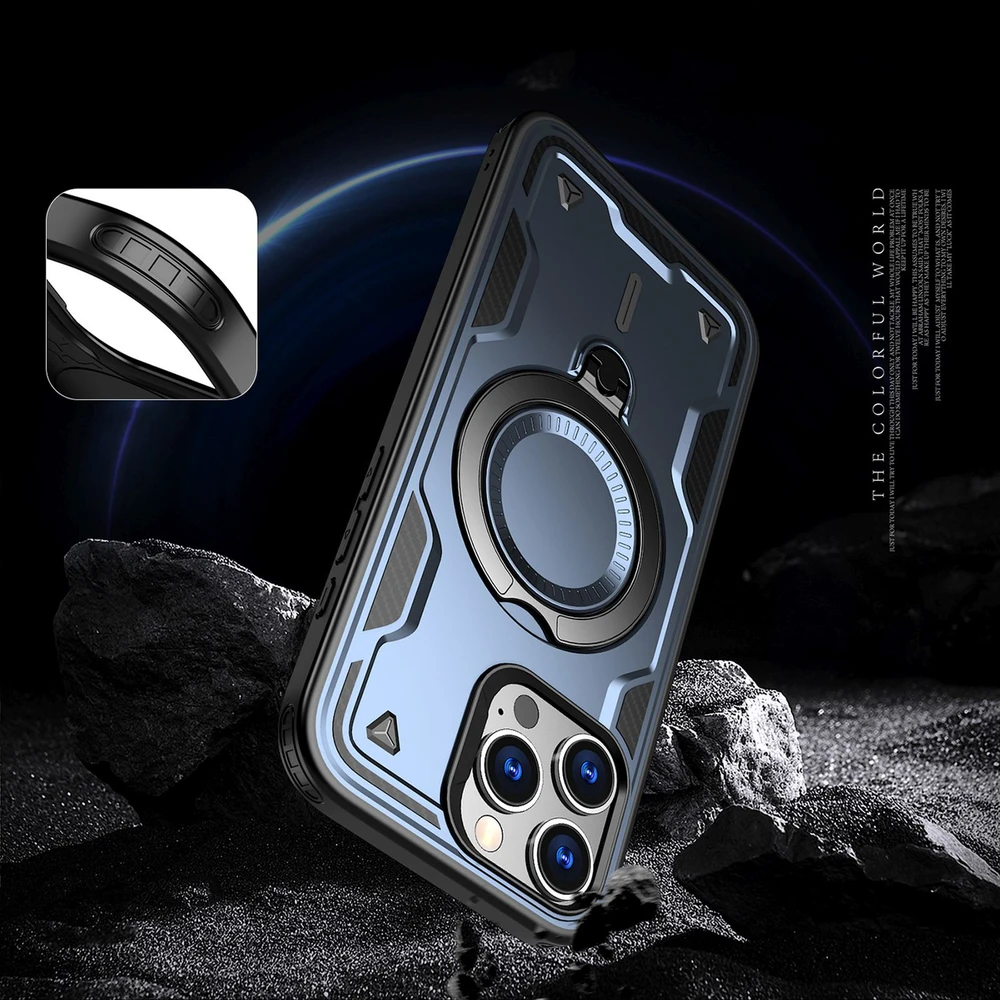 Hurtel Hybrid Armor Trendy MagSafe Apple iPhone 16 Pro Max – dėklas teleofnui mėlynos spalvos