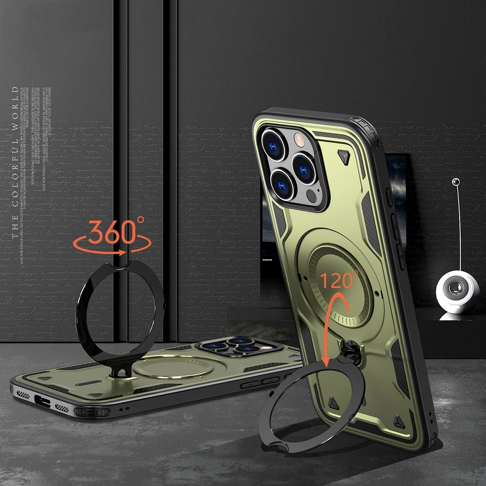 Hurtel Hybrid Armor Trendy MagSafe Apple iPhone 16 Pro – dėklas telefonui žalios spalvos