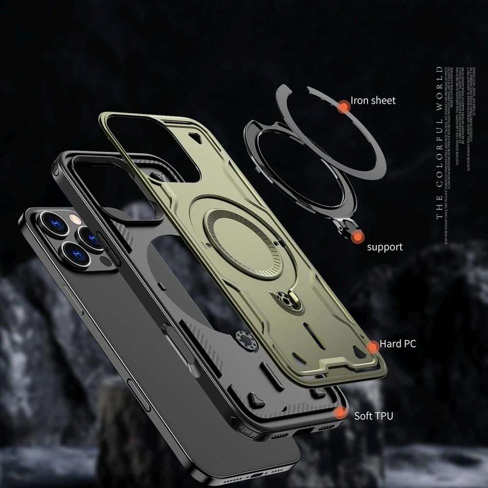 Hurtel Hybrid Armor Trendy MagSafe Apple iPhone 16 Pro Max – dėklas telefonui žalios spalvos