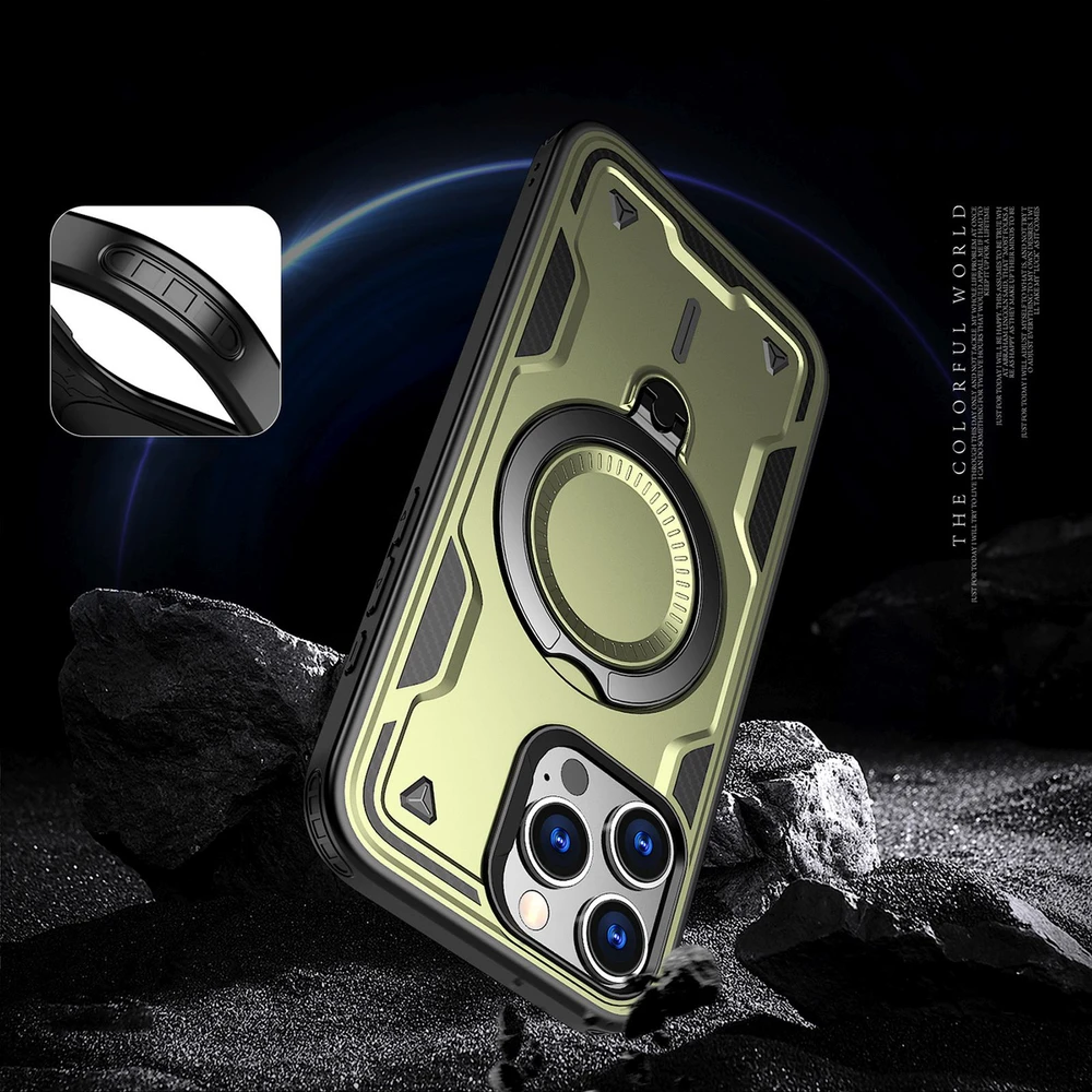 Hurtel Hybrid Armor Trendy MagSafe Apple iPhone 16 Pro – dėklas telefonui žalios spalvos
