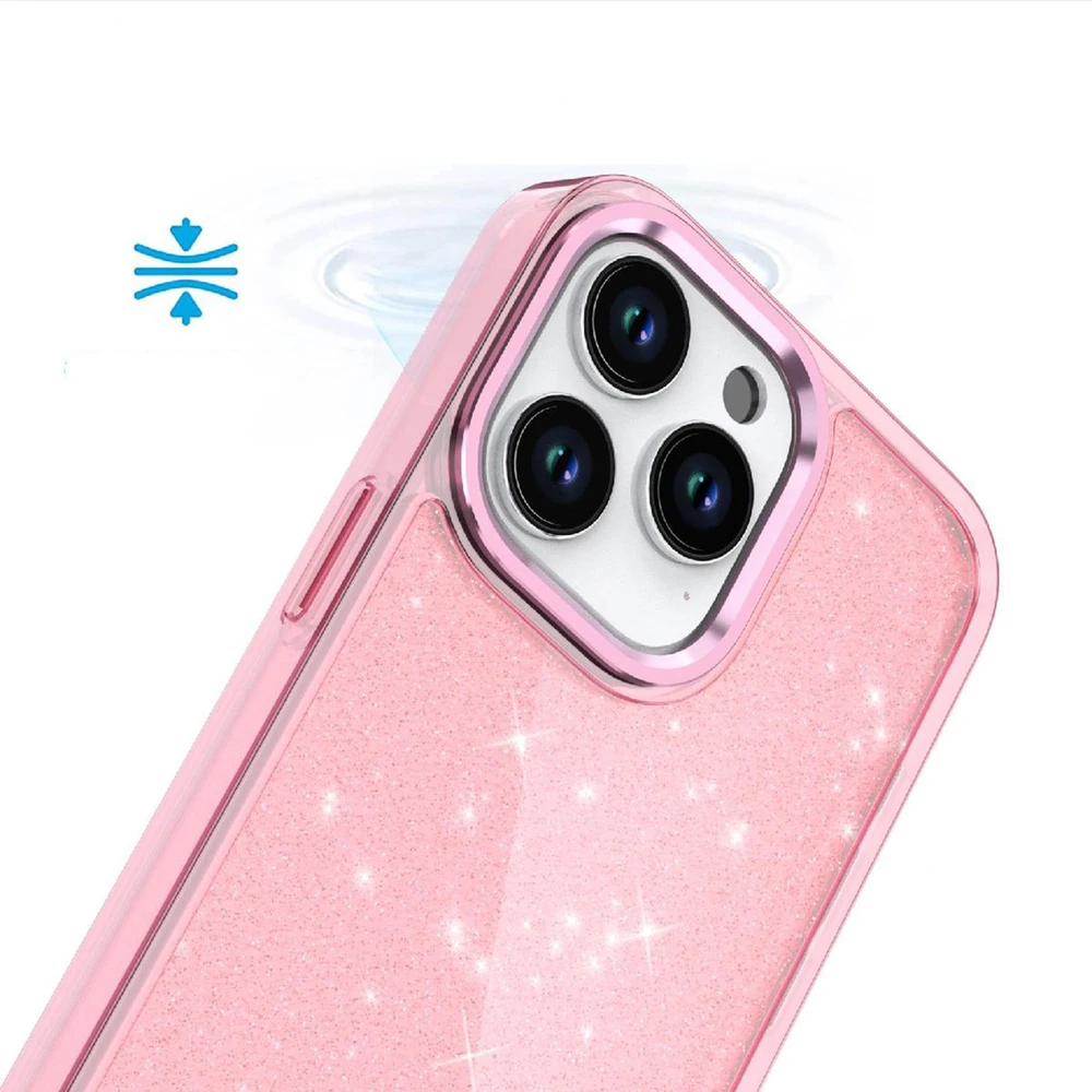 Hurtel Glitter Apple iPhone 16 Pro Max – dėklas telefonui rožinės spalvos