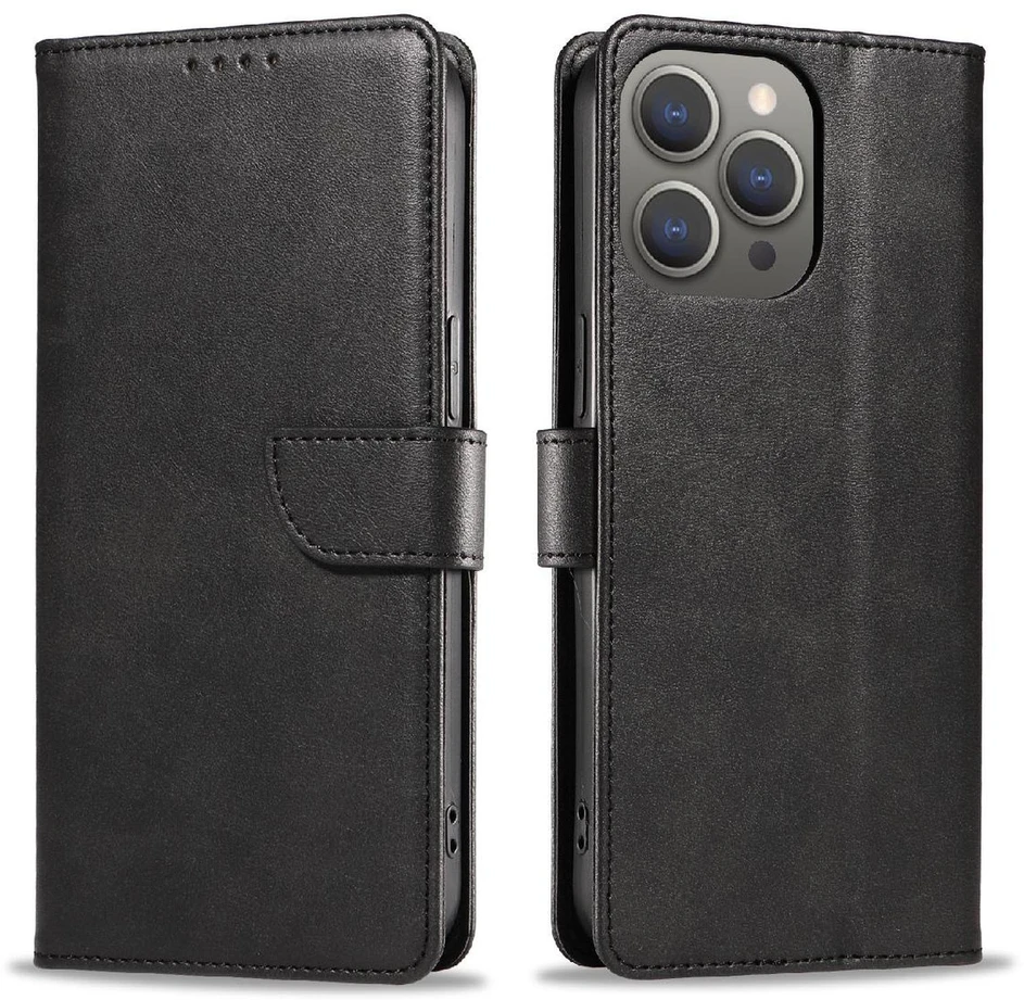 Hurtel Leather Book Apple iPhone 16 Pro – dėklas telefonui juodos spalvos