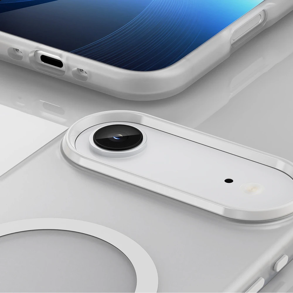 Hurtel Dėklas Magnetic Abrasive skirtas Apple iPhone 17 Air suderinamas su MagSafe – baltos spalvos