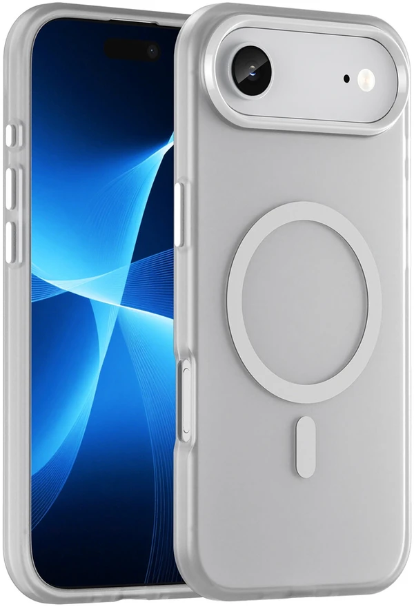 Hurtel Dėklas Magnetic Abrasive skirtas Apple iPhone 17 Air suderinamas su MagSafe – baltos spalvos