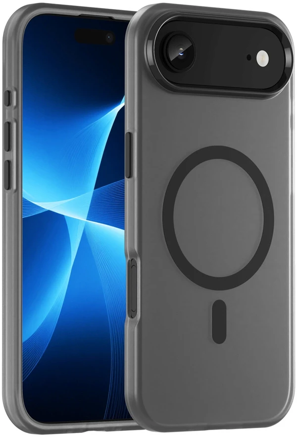 Hurtel Dėklas Magnetic Abrasive skirtas Apple iPhone 17 Air suderinamas su MagSafe – matinės juodos spalvos