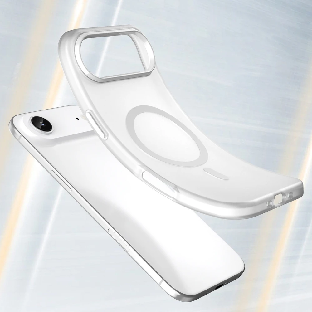 Hurtel Dėklas Magnetic Abrasive skirtas Apple iPhone 17 Air suderinamas su MagSafe – baltos spalvos