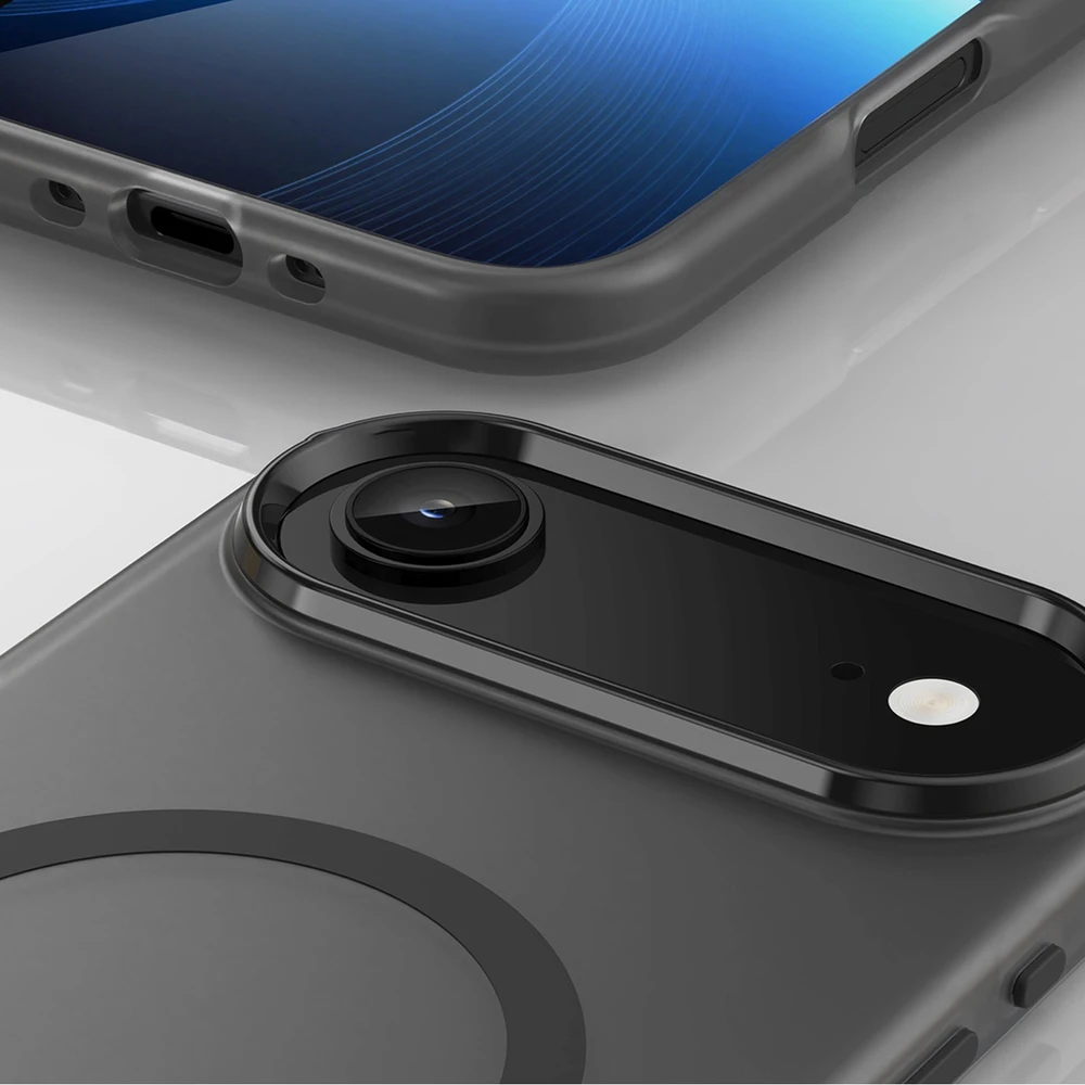 Hurtel Dėklas Magnetic Abrasive skirtas Apple iPhone 17 Air suderinamas su MagSafe – matinės juodos spalvos