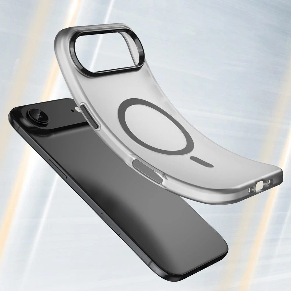 Hurtel Dėklas Magnetic Abrasive skirtas Apple iPhone 17 Air suderinamas su MagSafe – matinės juodos spalvos