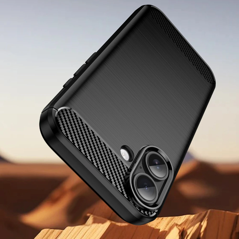 Hurtel Dėklas Carbon Dėklas skirtas Apple iPhone 17 – juodos spalvos