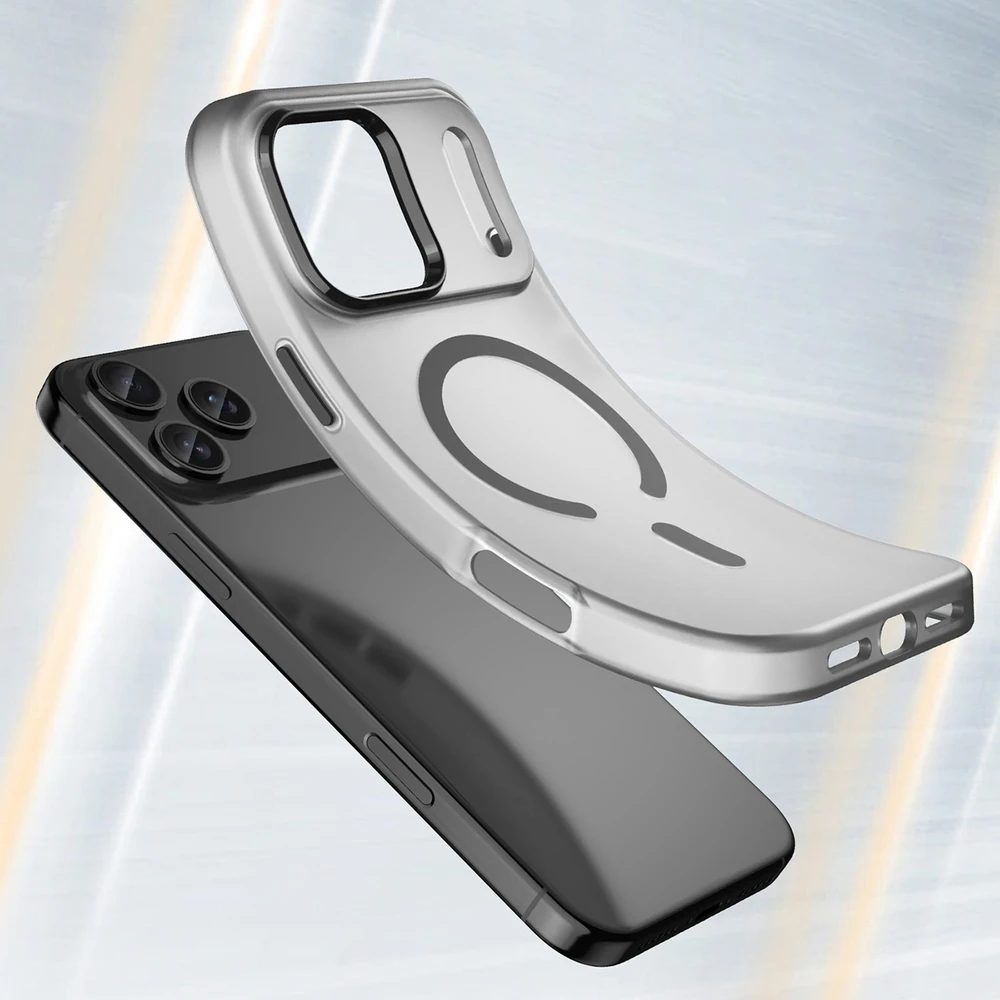 Hurtel Dėklas Magnetic Abrasive skirtas Apple iPhone 17 Pro suderinamas su MagSafe – matinės juodos spalvos