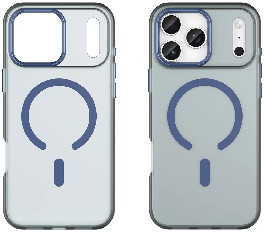 Hurtel Dėklas Magnetic Abrasive skirtas Apple iPhone 17 Pro suderinamas su MagSafe – mėlynos spalvos