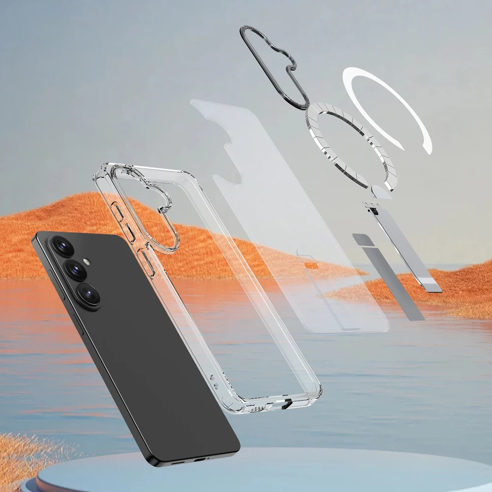 „Hurtel Hybrid Armor X“ dėklas, skirtas „Samsung Galaxy S26“ su stovu, suderinamas su „MagSafe“