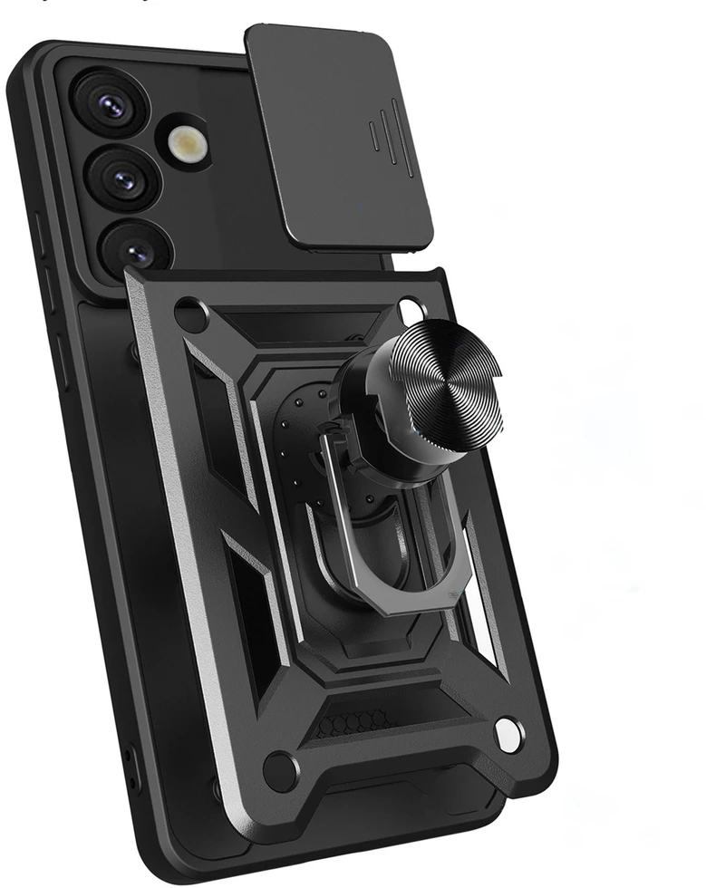 „Hurtel Hybrid Armor Camshield“ dėklas, skirtas „Sasung Galaxy S26“ - Juodas