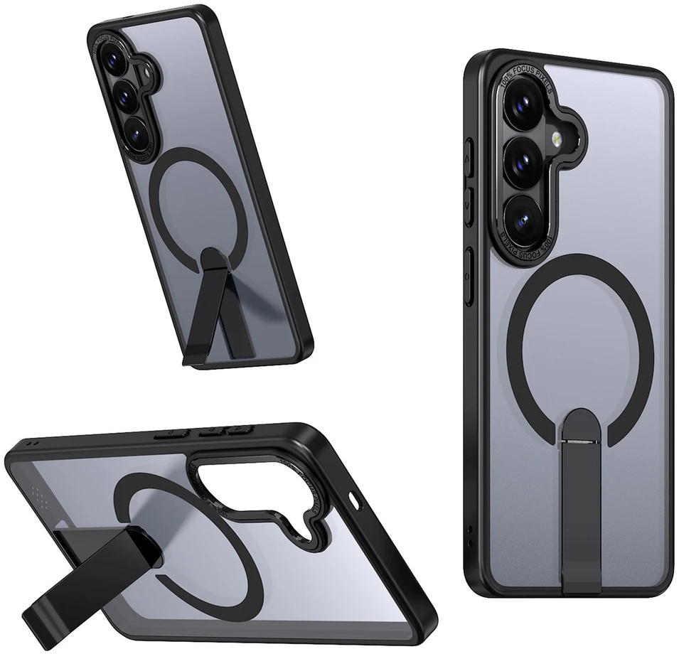 Hurtel Hybrid Armor X dėklas skirtas Samsung Galaxy A36 / A37 with Stand suderinamas su MagSafe – juodos spalvos