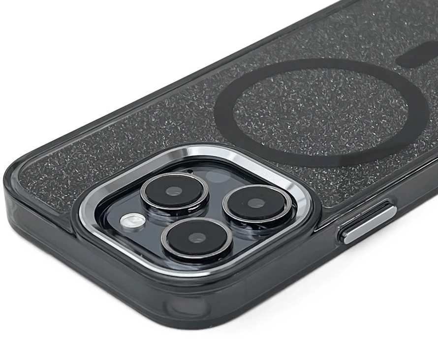 Hurtel Glitter dėklas skirtas Samsung Galaxy A37 Compatible with MagSafe – juodos spalvos