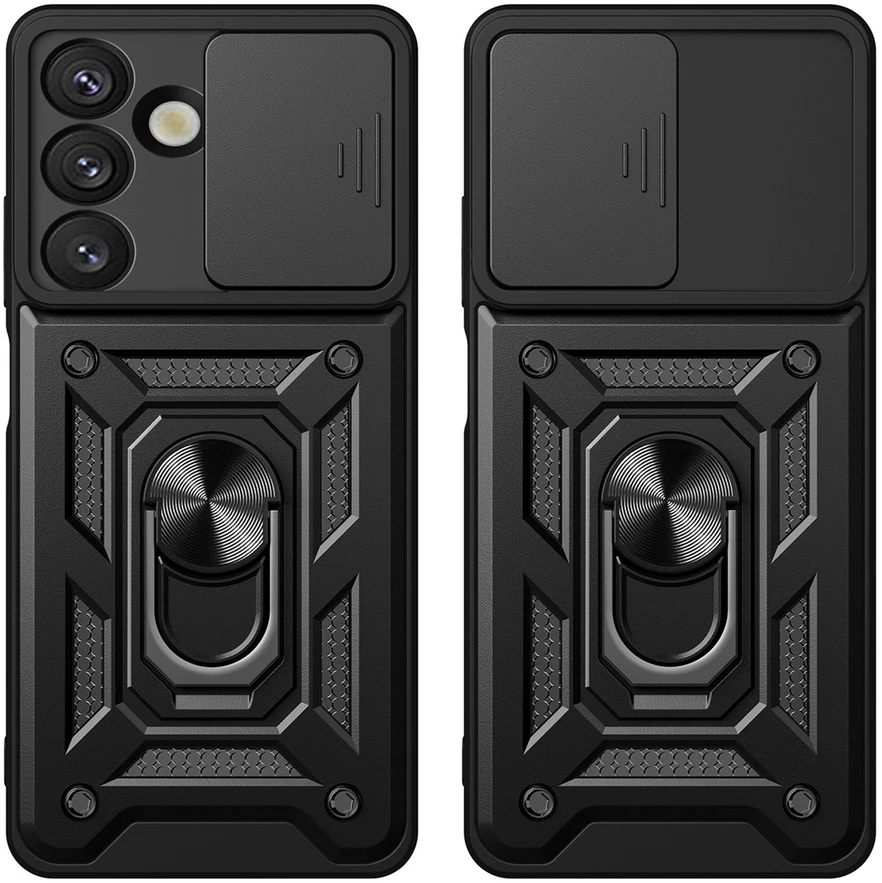 „Hurtel Hybrid Armor Camshield“ dėklas, skirtas „Sasung Galaxy S26“ - Juodas