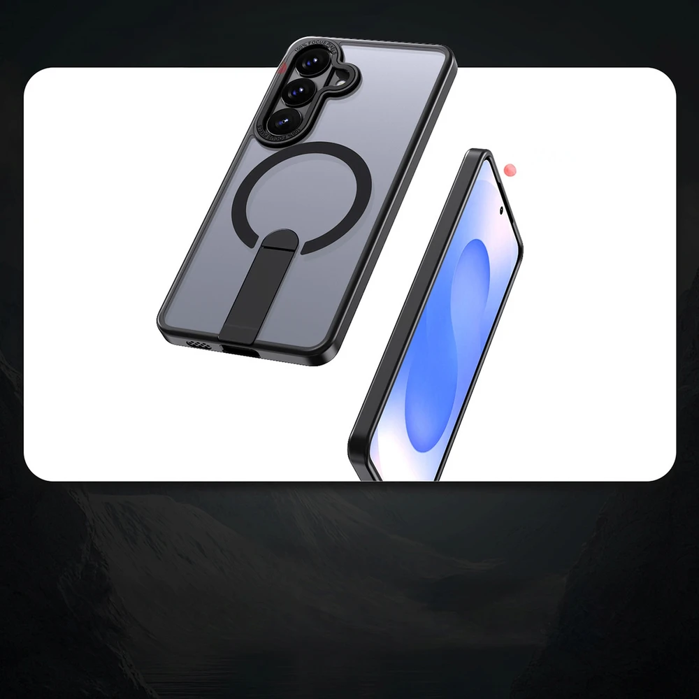 Hurtel Hybrid Armor X dėklas skirtas Samsung Galaxy A36 / A37 with Stand suderinamas su MagSafe – juodos spalvos