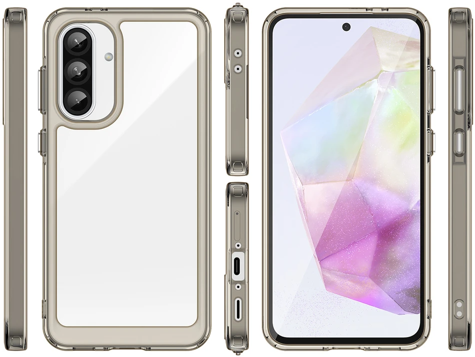 Hurtel Outer Space Samsung Galaxy A26 Cover with Flexible Frame – Semi-dėklas telefonui skaidrus, dėklas telefonui juodos spalvos