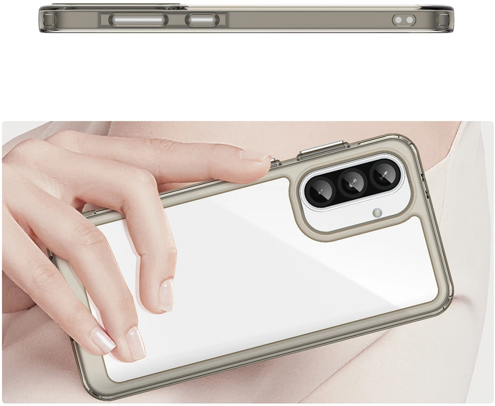 Hurtel Outer Space Samsung Galaxy A26 Cover with Flexible Frame – Semi-dėklas telefonui skaidrus, dėklas telefonui juodos spalvos
