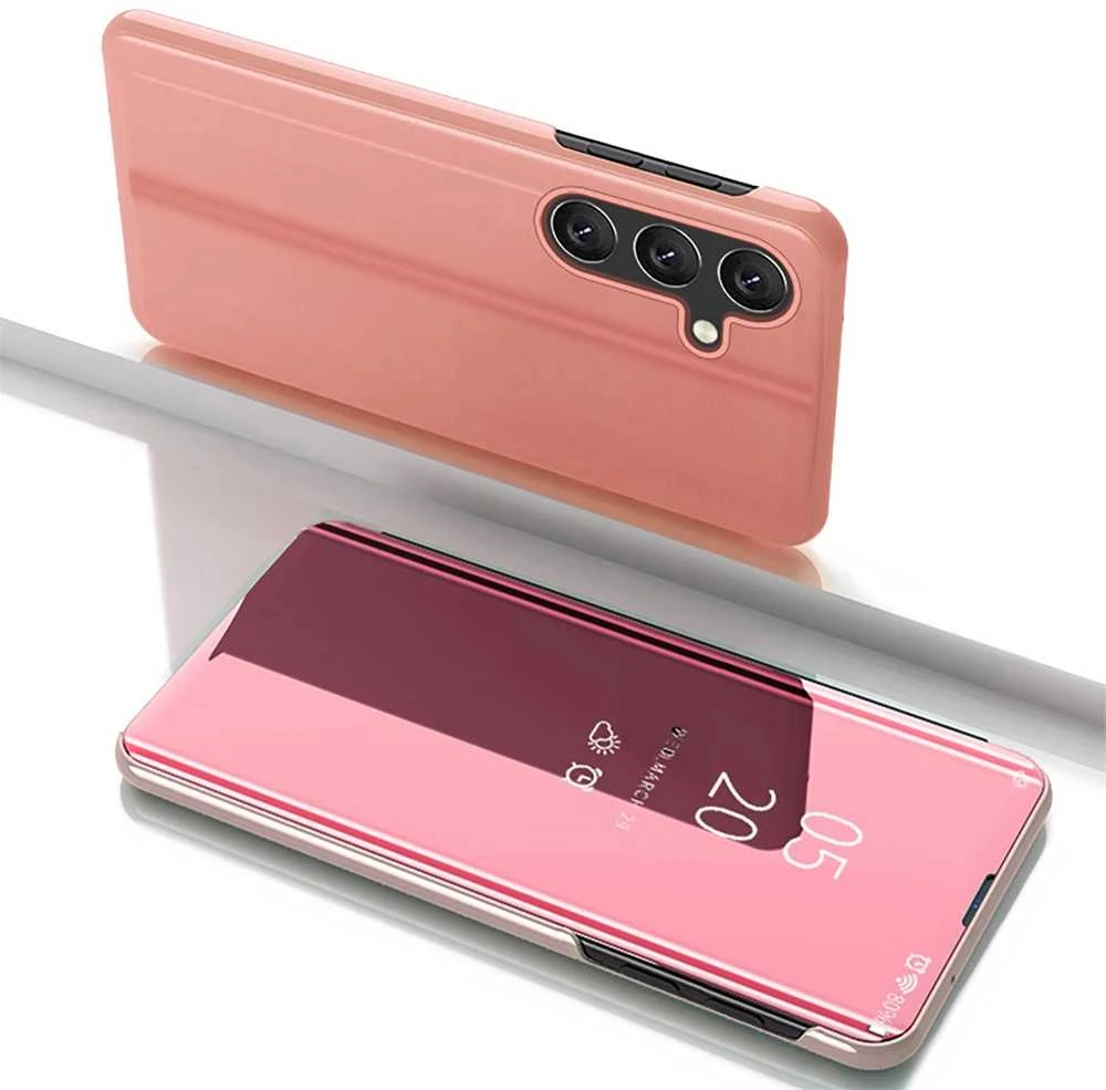 Hurtel Clear View Samsung Galaxy S25 Plus dėklas telefonui rožinės spalvos
