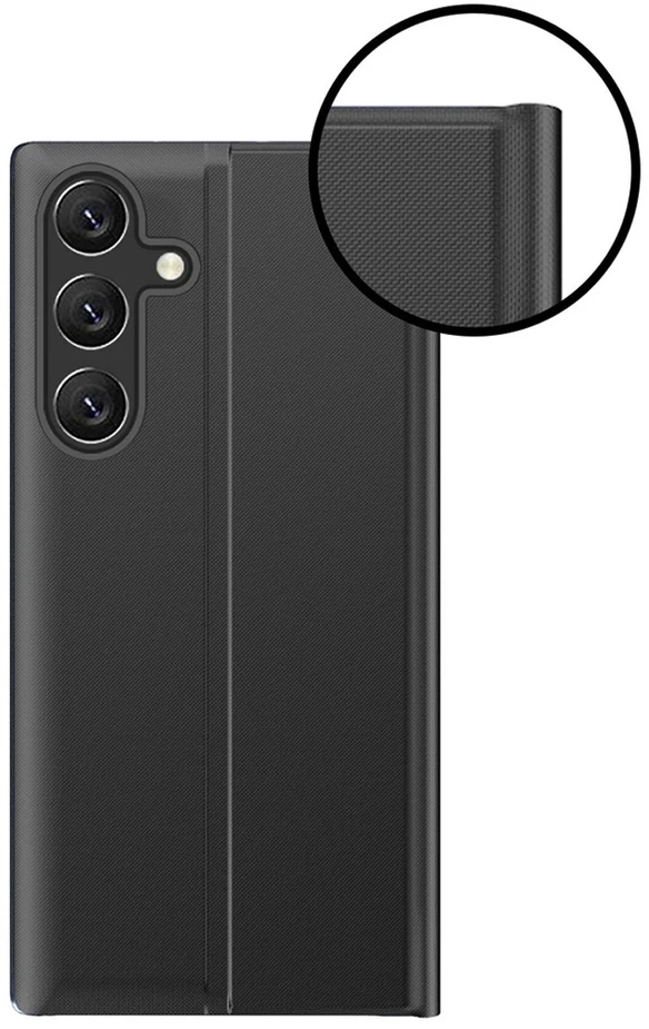 Nillkin New Sleep View atverčiamas su stoveliu Samsung Galaxy A35 – dėklas telefonui juodos spalvos