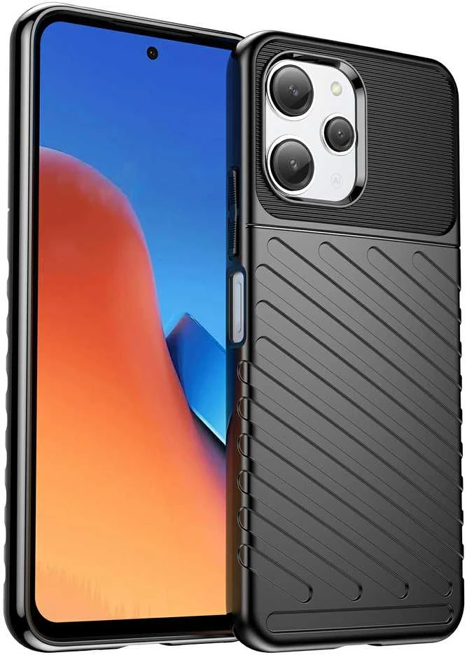 Dėklas Hurtel Armored lankstus dėklo dangtelis Xiaomi Redmi 12 Thunder Case juoda