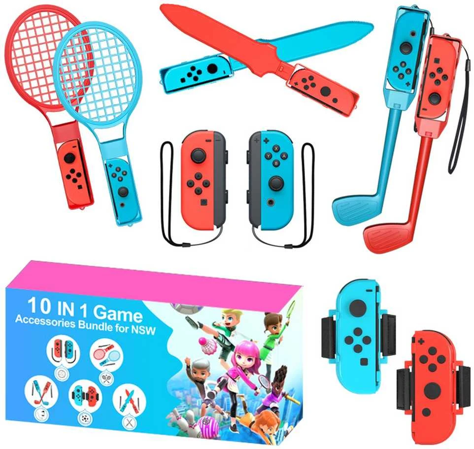 Hurtel Nintendo Switch Sports 10-in-1 Family Priedas Pack - Raudona and Mėlyna