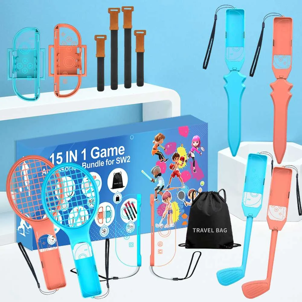 Hurtel Nintendo Switch 15-in-1 Family Priedas Pack 2 - Oranžinis and Mėlyna Set